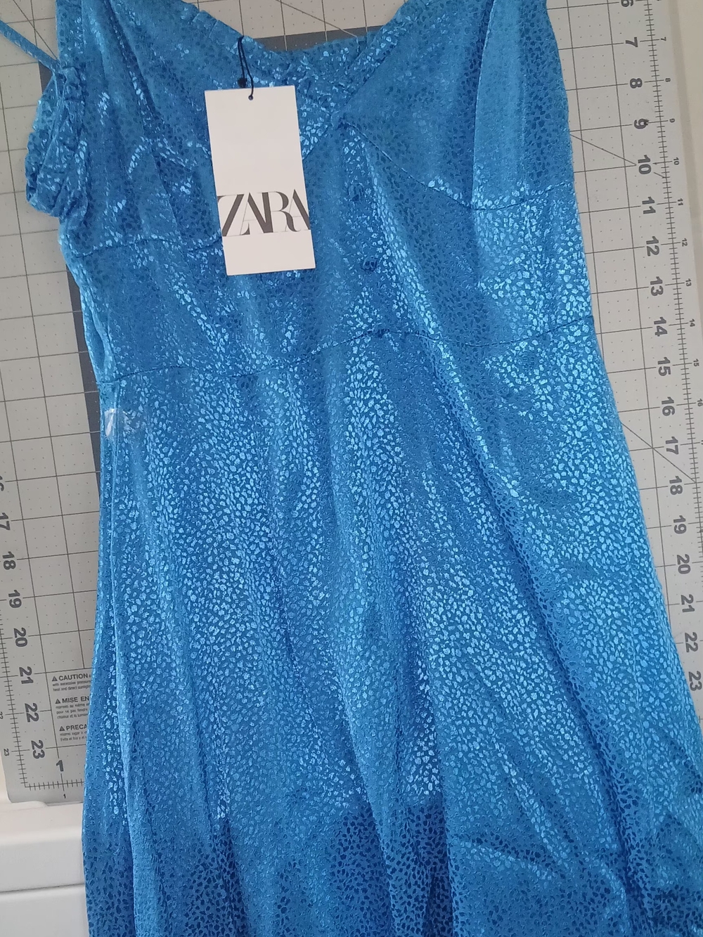 ZARA Shimmery Blue Slip Dress
